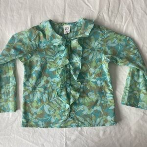 Y2K Vintage Baby Gap Floral Ruffle Blouse